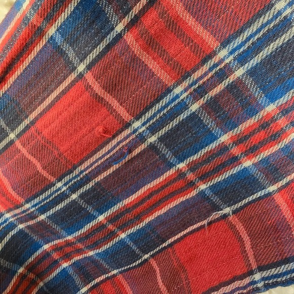 Marine Layer Shirt‎ Mens XL Red Blue Plaid Flannel Long Sleeve Button Up - Picture 9 of 13